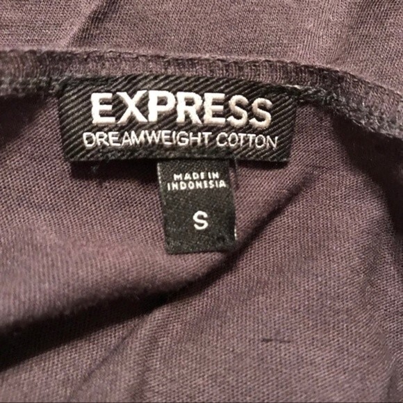 EXPRESS Small Gray Blouse Tank Top Flower Applique Sleeveless Dreamweight Cotton - Picture 3 of 5